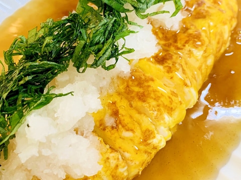 大皿メニュー!だし巻き卵の大根おろしあんかけ